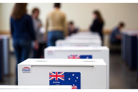 Voting booths during an Australian federal election.
